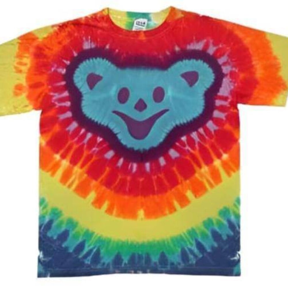 Grateful Dead - Dancing Bear Head Tie Dye Kids T-Shirt